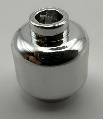 3626 Chrome Silver Minifig, - Head (Plain) - Hollow Stud   3626c or 30011c or 3626  Custom Chromed by BUBUL