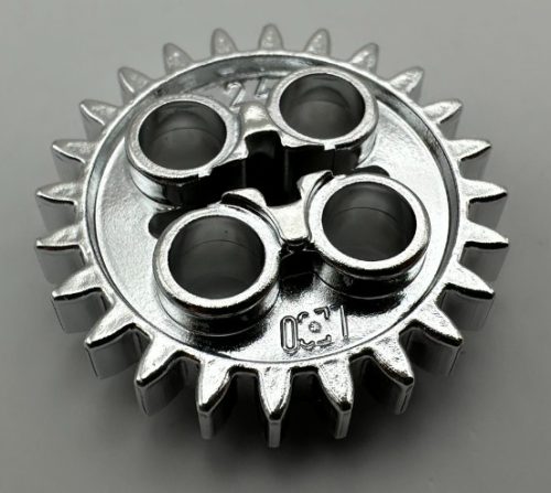 3648 Chrome Silver Technic, Gear 24 Tooth (New Style with Single Axle Hole)   or 24505 or :x187  Custom Chromed by BUBUL