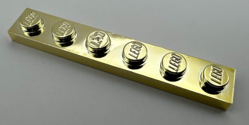 3666 | Chrome Gold Plate 1 x 6  | Custom Chromed by Bubul