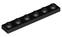 3666 | NEW LEGO Plate 1 x 6 Black