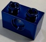   3700 Chrome Blue Technic, Brick 1 x 2 with Hole   Custom chromed by Bubul