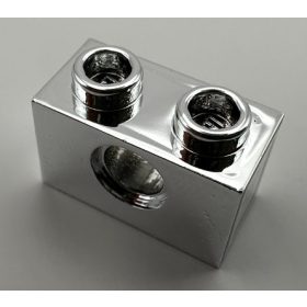   3700 Chrome Silver Technic, Brick 1 x 2 with Hole   Custom chromed by Bubul