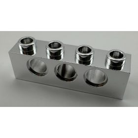   3701 Chrome Silver Technic, Brick 1 x 4 with Holes Custom chromed by BUBUL