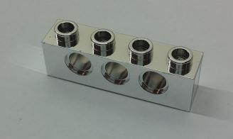 3701 Chrome Silver Technic, Brick 1 x 4 with Holes Custom chromed by BUBUL