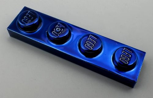 3710 | Chrome BLUE Plate 1 x 4 | Custom chromed by Bubul