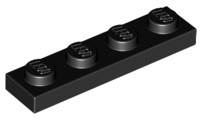 3710 | NEW LEGO Plate 1 x 4 Black