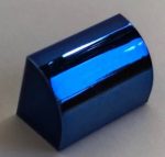   37352 Chrome BLUE Brick, Modified 1 x 2 x 1 No Studs, Curved Top Custom Chromed by BUBUL