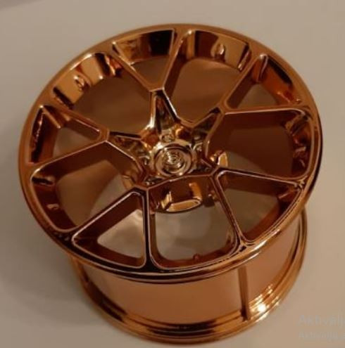 Chrome COPPER Wheel 62.3mm D. x 42mm Technic Racing Large part: 37383 or 35187 Custom Chromed by Bubul Bugatti rim