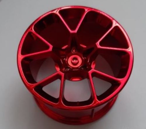 Chrome RED Wheel 62.3mm D. x 42mm Technic Racing Large part: 37383 or 35187 Custom Chromed by Bubul Bugatti rim