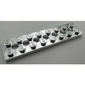   3738 | Chrome Silver Technic, Plate 2 x 8 with 7 Holes | Custom Chromed by Bubul
