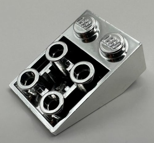Chrome Silver Slope, Inverted 33 3 x 2 with Connections between Studs   3747 or 3747b or 3747a  Custom Chromed by BUBUL