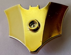 37720a Chrome Gold Minifigure, Weapon Batarang, Shield Size with Stud on Front Custom Chromed by BUBUL