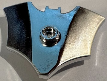 37720a Chrome Silver Minifigure, Weapon Batarang, Shield Size with Stud on Front Custom Chromed by BUBUL