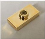   15573 Chrome Gold Plate, Modified 1 x 2 with 1 Stud (Jumper) or 15573  Custom Chromed by Bubul