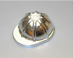 3833 Chrome Silver Minifig, Headgear Construction Helmet   Custom chromed by Bubul