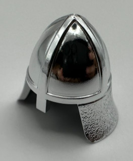 Chrome Silver Minifig, Headgear Helmet Castle with Neck Protector   Part:3844 chromed by Bubul