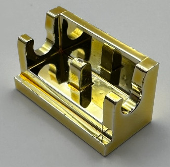 3937 Chrome Gold Hinge Brick 1 x 2 Base  Custom Chromed by BUBUL