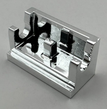 3937 Chrome Silver Hinge Brick 1 x 2 Base  Custom Chromed by BUBUL