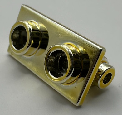 3938 Chrome Gold Hinge Brick 1 x 2 Top Plate Thin  Custom Chromed by BUBUL