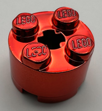 3941 | Chrome Red Brick, Round 2 x 2  | Custom Chromed by Bubul