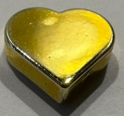 39739 Chrome Gold Tile, Round 1 x 1 Heart Custom Chromed by BUBUL