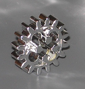 4019 Chrome Silver Technic, Gear 16 Tooth (Old Style with Round Holes) Part:4019  chromed by Bubul