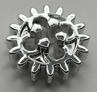4019 Chrome Silver Technic, Gear 16 Tooth (Old Style with Round Holes) Part:4019  chromed by Bubul