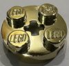 4032 Chrome Gold Plate, Round 2 x 2 with Axle Hole Custom Chromed by BUBUL