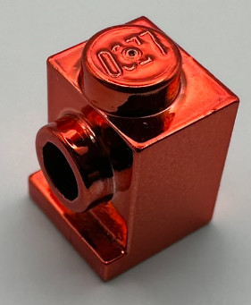 4070 Chrome RED Brick, Modified 1 x 1 with Headlight  4070 Custom Chromed by BUBUL