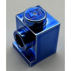   4070 Chrome Blue Brick, Modified 1 x 1 with Headlight  4070 Custom Chromed by BUBUL