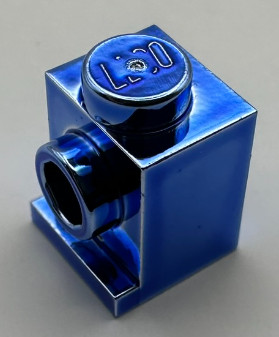 4070 Chrome Blue Brick, Modified 1 x 1 with Headlight  4070 Custom Chromed by BUBUL
