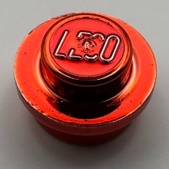 4073, 6141 | Chrome Red Plate, Round 1 x 1 Straight Side | Custom Chromed by Bubul