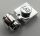 Chrome Silver Plate, Modified 1 x 1 with Clip Light - Thick Ring  Part: 4081b 4081 Custom Chromed by Bubul