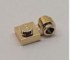 4081 Chrome Gold Plate, Modified 1 x 1 with Clip Light - Thick Ring  4081b 4081  Custom Chromed by Bubul