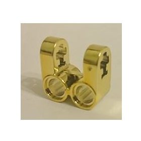   41678 Chrome Gold Technic, Axle and Pin Connector Perpendicular Double Split  Custom chromed by BUBUL