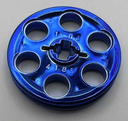 4185_BLUE Chrome BLUE Technic Wedge Belt Wheel (Pulley)   4185 Custom chromed by BUBUL