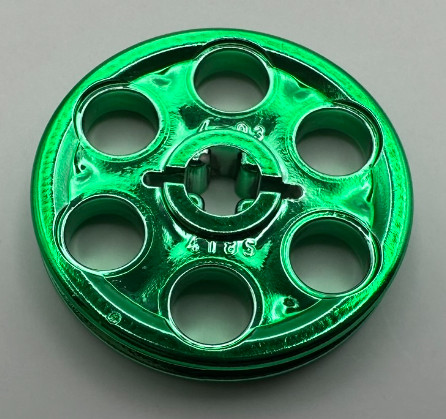 4185 Chrome GREEN Technic Wedge Belt Wheel (Pulley)  Custom Chromed by BUBUL