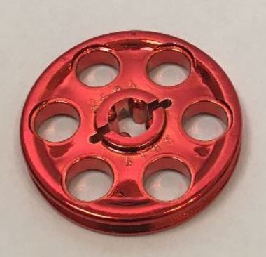 4185 Chrome-RED Technic Wedge Belt Wheel (Pulley)  Part 4185 Custom Chromed by BUBUL