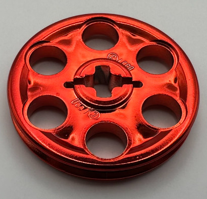 4185 Chrome-RED Technic Wedge Belt Wheel (Pulley)  Part 4185 Custom Chromed by BUBUL