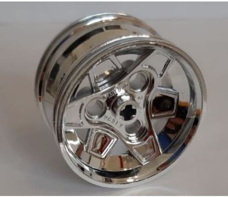 41896 Chrome Silver Wheel 43.2mm D. x 26mm Technic Racing Small, 3 Pin Holes 41896  Custom chromed by Bubul