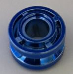   42610 Chrome  Blue Wheel 11mm D. x 8mm with Center Groove Custom chromed by Bubul