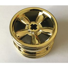   42716 Chrome GOLD Wheel 30.4mm D. x 20mm with No Pin Holes and 5 Large Spokes  42716 Custom Chromed by BUBUL