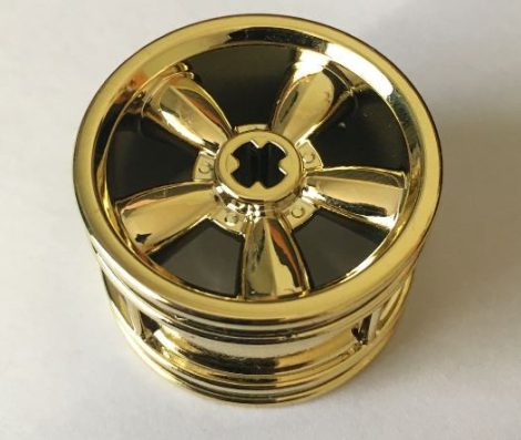42716 Chrome GOLD Wheel 30.4mm D. x 20mm with No Pin Holes and 5 Large Spokes  42716 Custom Chromed by BUBUL