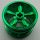 42716 Chrome Green Wheel 30.4mm D. x 20mm with No Pin Holes and 5 Large Spokes Custom Chromed by BUBUL
