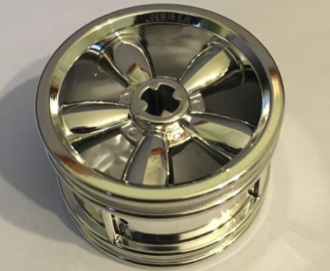 42716 Chrome Silver Wheel 30.4mm D. x 20mm with No Pin Holes and 5 Large Spokes  42716 Custom Chromed by BUBUL