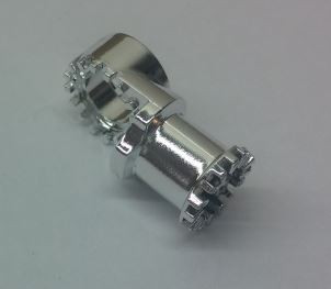 Chrome Silver Technic, Axle and Pin Connector Toggle Joint Toothed  4273 Custom Chromed by BUBUL