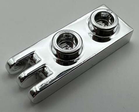 Chrome Silver Hinge Plate 1 x 2 with 3 Fingers  4275 Custom Chromed by BUBUL
