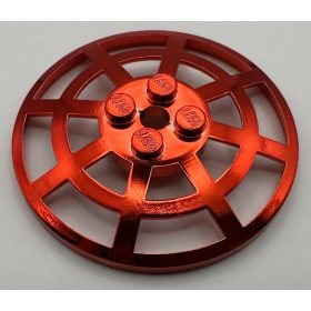   Chrome-RED Dish 6 x 6 Inverted (Radar) Webbed - Type 2 (underside attachment positions at 90 degrees) (R) Part 4285b or 30234 Custom Chromed by Bubul