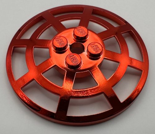 Chrome-RED Dish 6 x 6 Inverted (Radar) Webbed - Type 2 (underside attachment positions at 90 degrees) (R) Part 4285b or 30234 Custom Chromed by Bubul