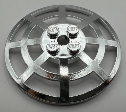 Chrome Silver Dish 6 x 6 Inverted (Radar) Webbed - Type 2 (underside attachment positions at 90 degrees)   4285b or 30234  Custom Chromed by BUBUL